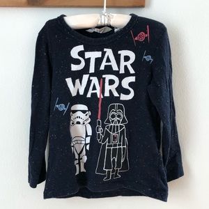 H&M Star Wars Long Sleeved T-Shirt Storm Trooper Darth Vader Gray
